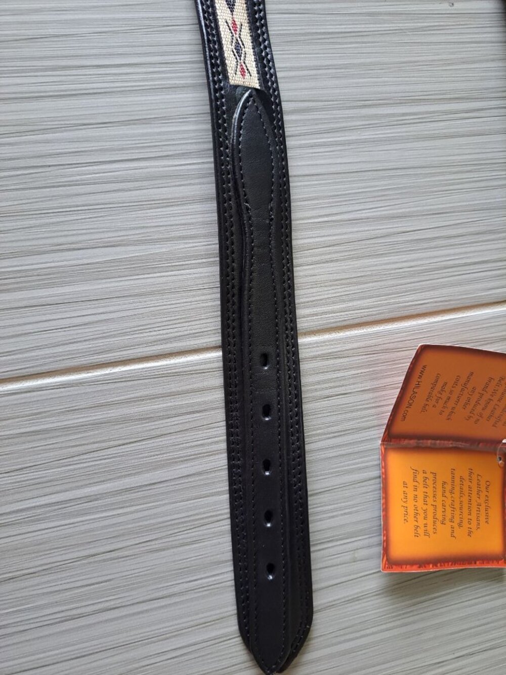 New Size 52 Hilason Western Leather Belt Handcrafted Black Multicolor Diamond Me - Picture 7 of 10